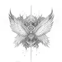 sward  wings tattoo design idea