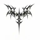 the logo of a black metal band medieval tattoo design idea