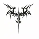 the logo of a black metal band medieval tattoo design idea