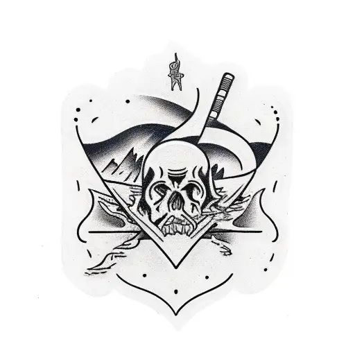 olas y wakeboard tattoo design idea