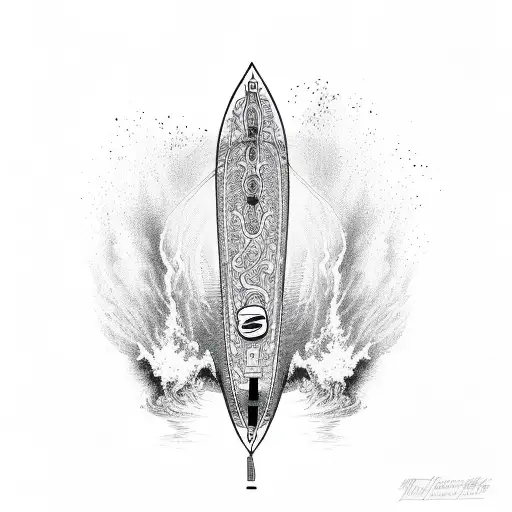olas y wakeboard tattoo design idea