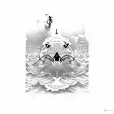 olas y wakeboard tattoo design idea