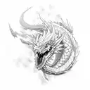 ice and fire Dragon tattoo design idea