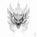 ice and fire Dragon tattoo design idea
