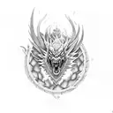 ice and fire Dragon tattoo design idea