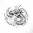 ice and fire Dragons tattoo design idea