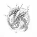 ice and fire Dragons tattoo design idea