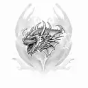 ice and fire Dragons tattoo design idea