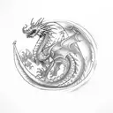 ice and fire Dragons tattoo design idea