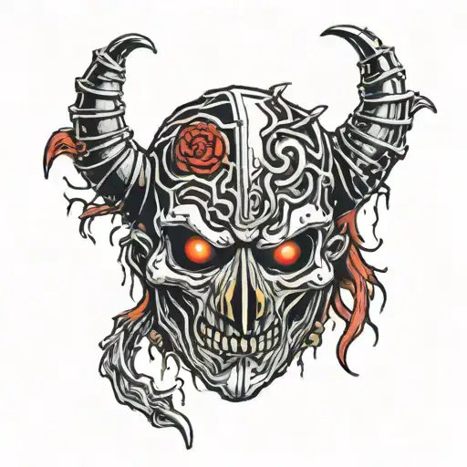 slipknot style horror mask holds tattoo design idea