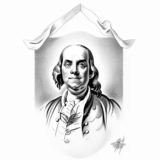 Benjamin Franklin that looks like Michaelangleo Ninja Turtle tattoo design idea