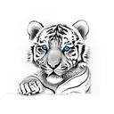 playful tiger cubs tattoo design idea