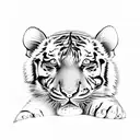 playful tiger cubs tattoo design idea