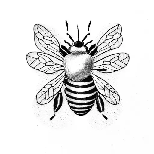 bee with depression tattoo design idea