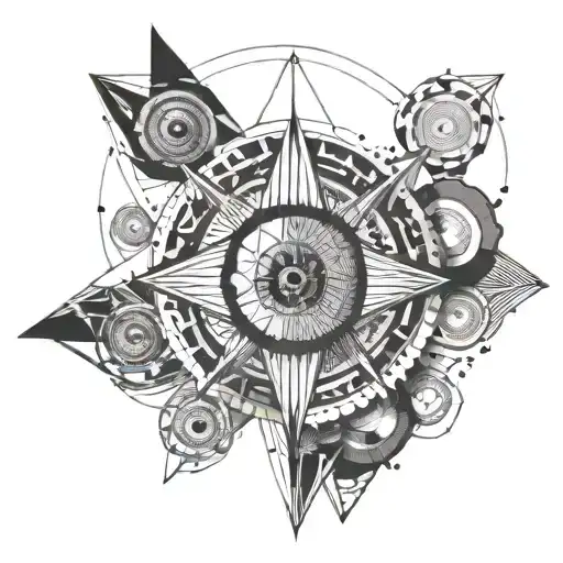 eyes of universe and gas vortex tattoo design idea