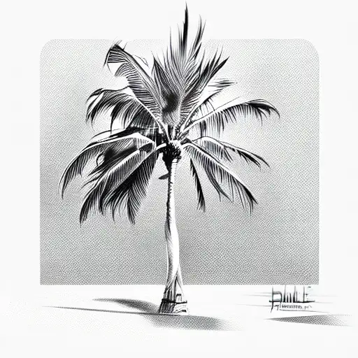Palm Tree tattoo design idea