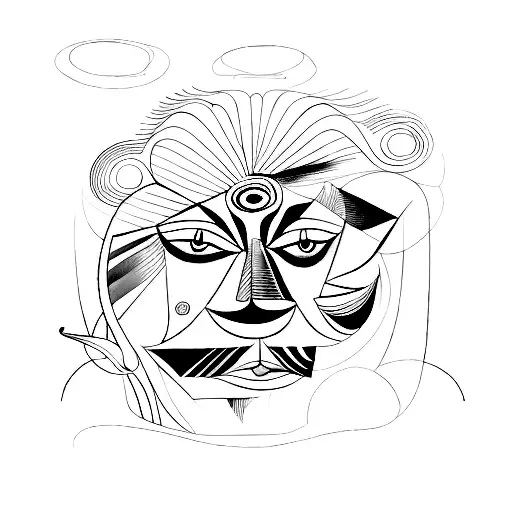visualization of a vibe drawn by picasso tattoo design idea