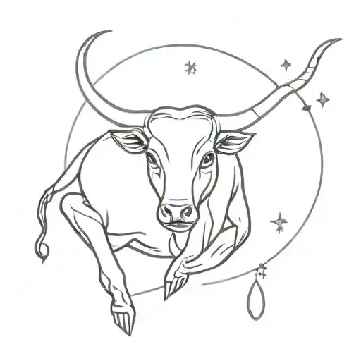 Taurus with pisces constellation tattoo design idea