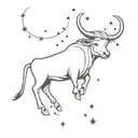 Taurus with pisces constellation tattoo design idea