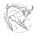 Taurus with pisces constellation tattoo design idea