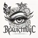 words " beautiful, elegant, dreamy , eyebrows, slap , illusion " tattoo design idea