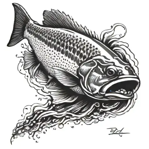 fly fishing, rivers flowing tattoo design idea
