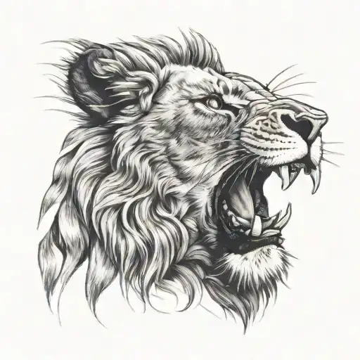 front on lion tattoo design idea