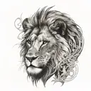Lion arm sleeve tattoo design idea
