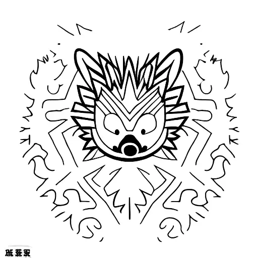 wood totem shaped like a hedgehog tattoo design idea