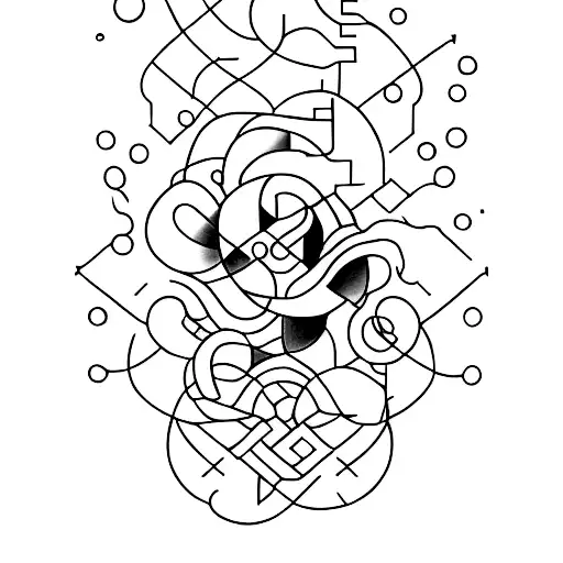 A minimalist tattoo representing the client's passion for marketing, with abstract elements tattoo design idea