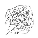 A minimalist tattoo combining elements of philosophy and science in an abstract composition tattoo design idea