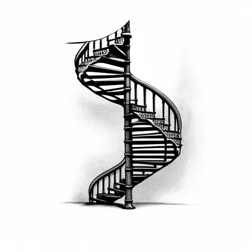 heavenly spiral staircase  tattoo design idea