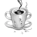 coffe cup with coffe beans tattoo design idea