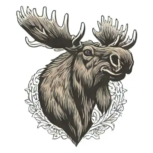 moose head on chest tattoo tattoo design idea