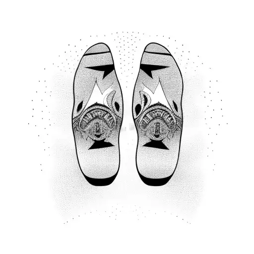 psychedelic feet one step at a time tattoo design idea