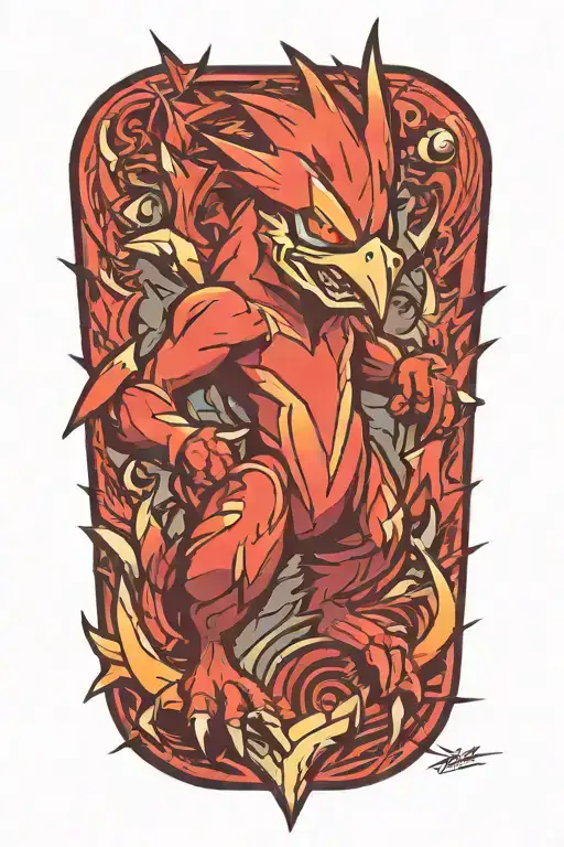blaziken pokemon tattoo design idea