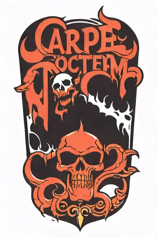 negative space carpe noctem writing tattoo design idea