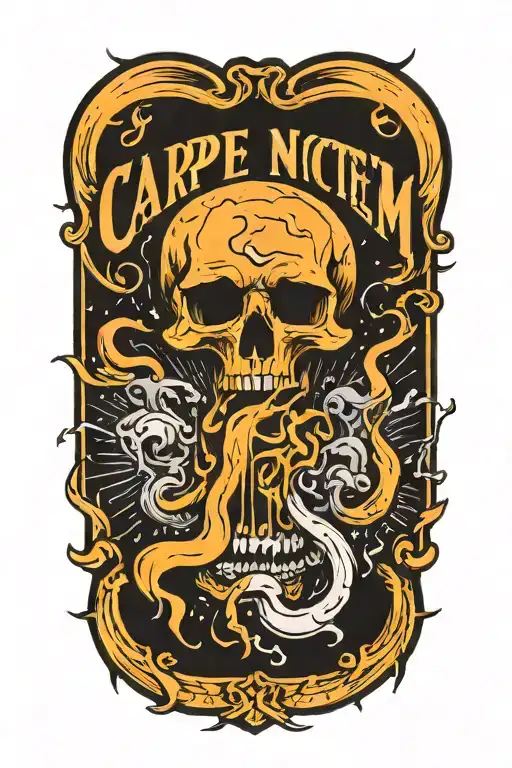 negative space carpe noctem tattoo design idea