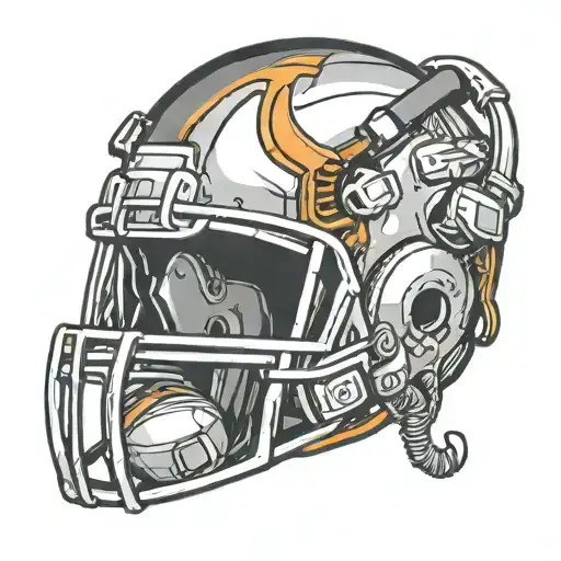 american football with a headset tattoo design idea