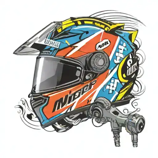 motogp helmet with a headset microphone tattoo design idea