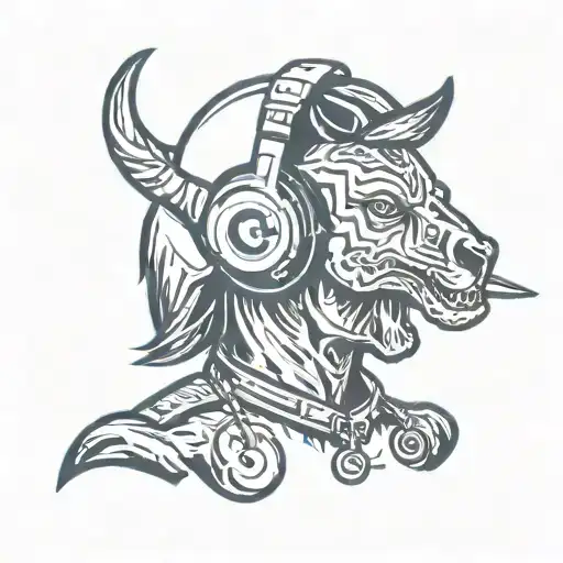 indianapols colts with a headset mic tattoo design idea