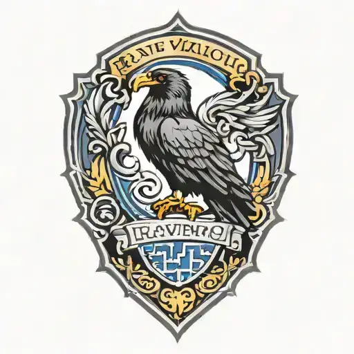 ravenclaw logo from harry potter, the raven popping tattoo design idea
