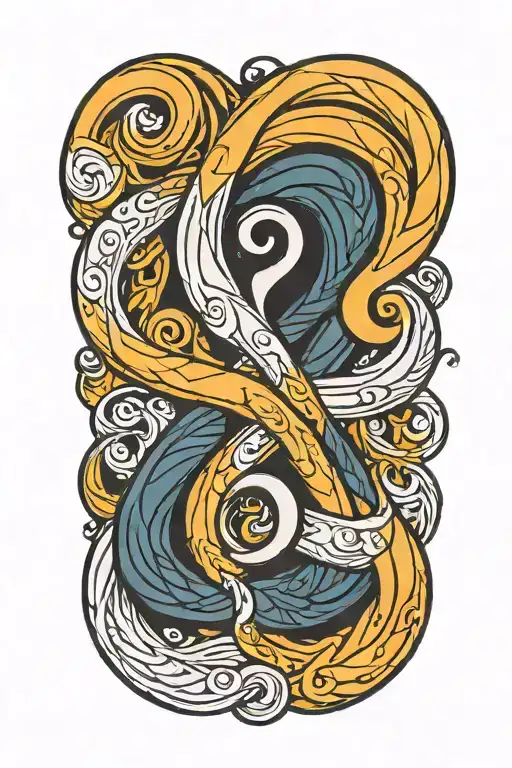 bdsm triskele symbol intertwined with dark mark from harry potter tattoo design idea