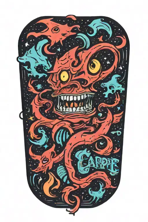 carpe noctem negative space tattoo design idea