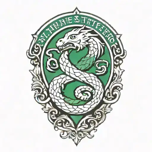 slytherin logo from harry potter, no text in the tattoo  tattoo design idea