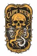 negative space carpe noctem tattoo design idea