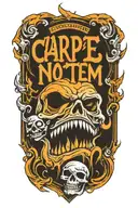 negative space carpe noctem tattoo design idea