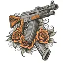 ak-47 rifle tattoo design idea