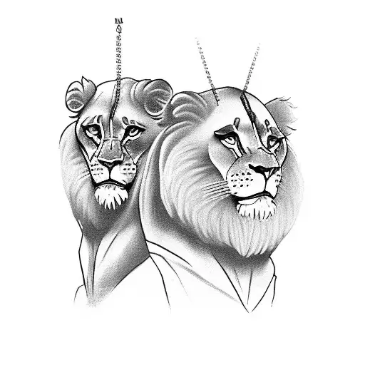 Daniel In the lions den, pendulum from dark to light, defeat the forces of evil, psychological warfare tattoo design idea