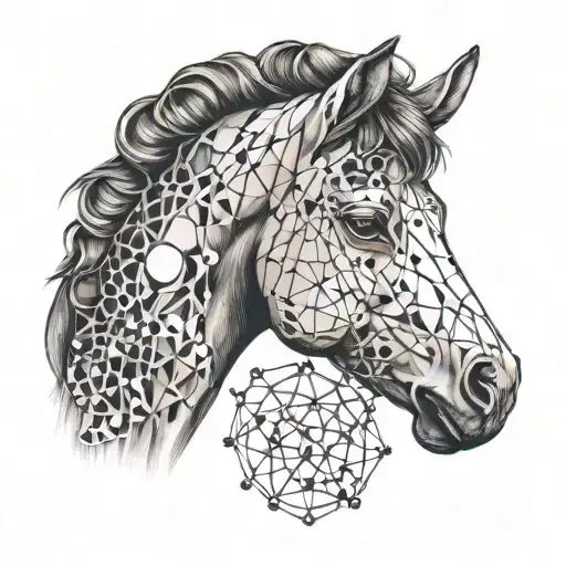 foal and chemical structure of adrenaline molecule tattoo design idea